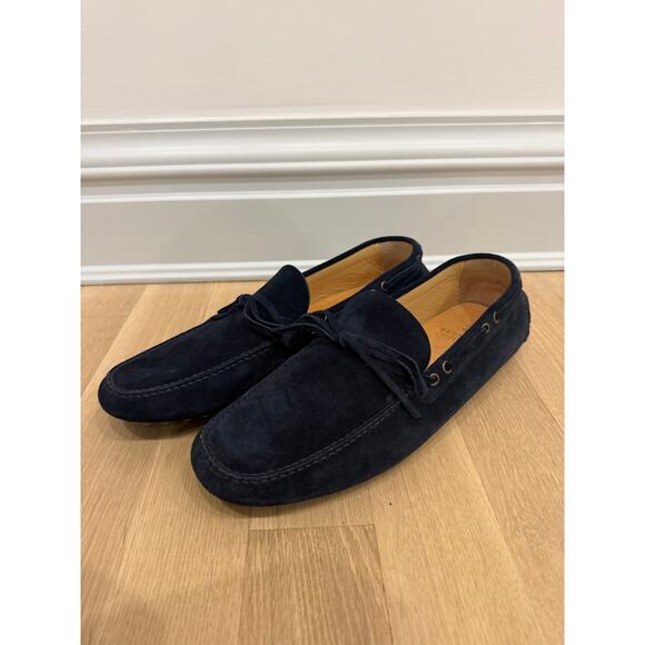 Brunello Cucinelli Lace-detailed navy suede loafers w/tag - Mens EU 46 main image 11